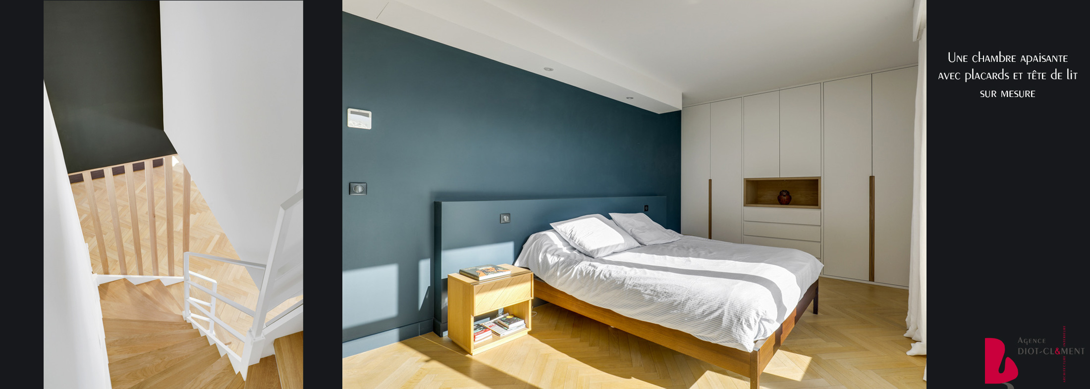 Chambre du projet Foujols, réalisation de l'Agence Diot-Clément